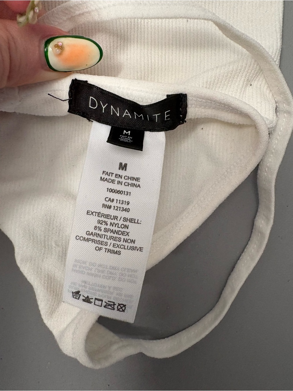 Dynamite White Ribbed V-Neck Cami - Picture 3 of 3